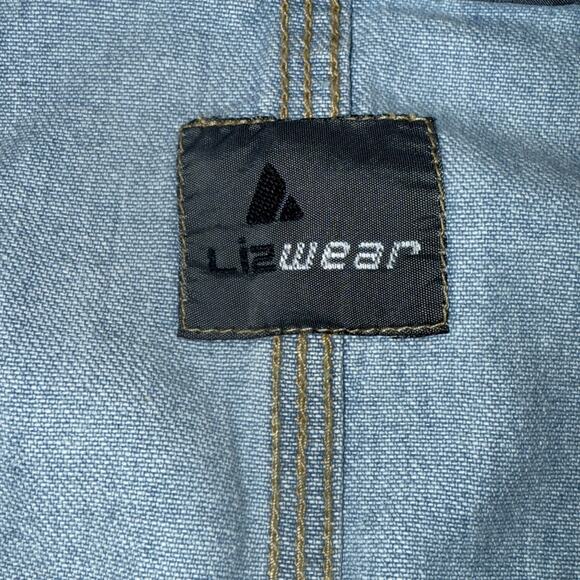 Vintage Y2K Liz Wear Medium long denim vest retro 90s button front pockets - Picture 3 of 5